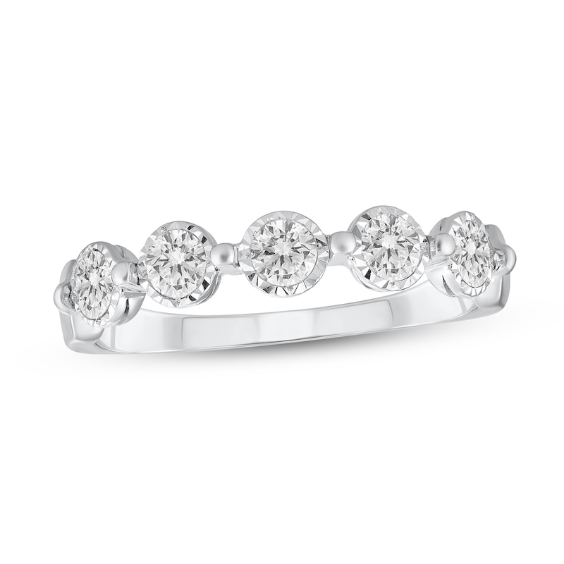 Main Image 1 of 1/2 CT. T.W. Diamond Five Stone Band in 10K White Gold