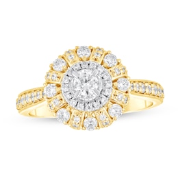 3/4 CT. T.W. Diamond Starburst Frame Engagement Ring in 10K Gold