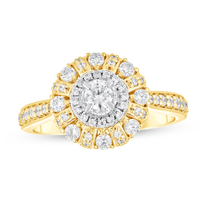 3/4 CT. T.W. Diamond Starburst Frame Engagement Ring in 10K Gold