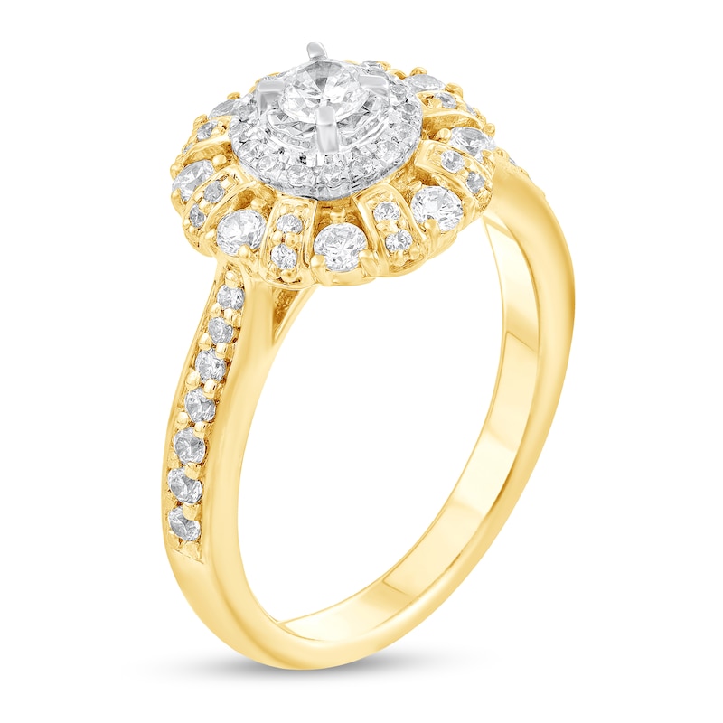 3/4 CT. T.W. Diamond Starburst Frame Engagement Ring in 10K Gold