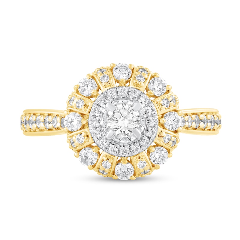 3/4 CT. T.W. Diamond Starburst Frame Engagement Ring in 10K Gold