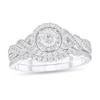 Thumbnail Image 0 of 5/8 CT. T.W. Diamond Twist Bridal Set in 10K White Gold