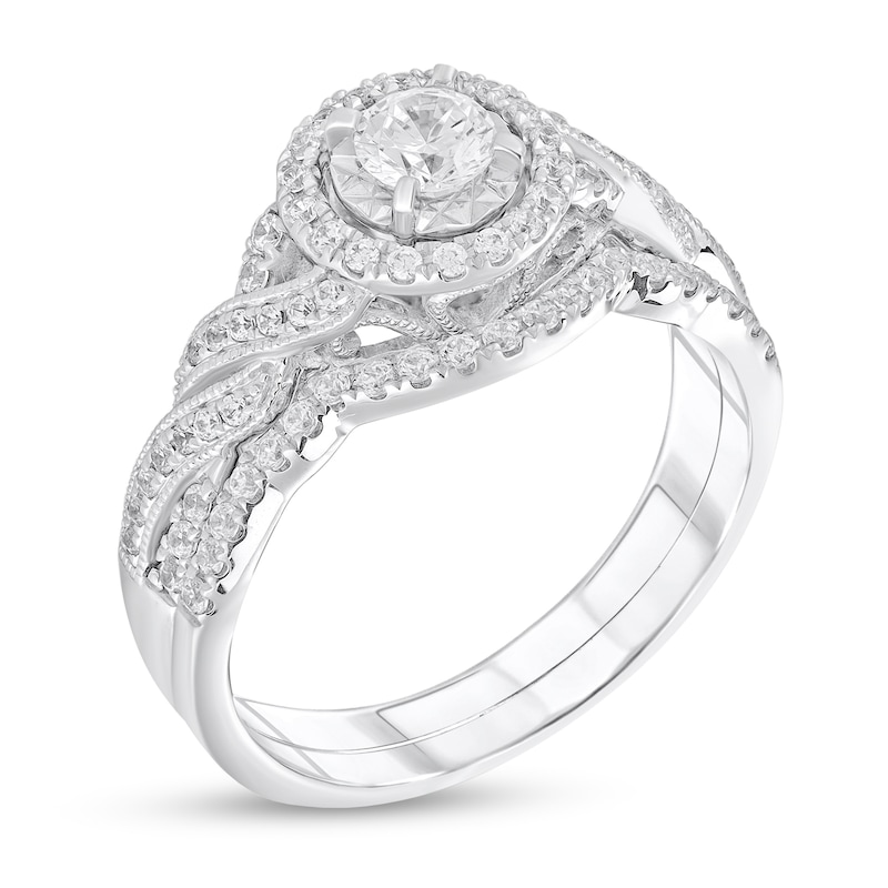 5/8 CT. T.W. Diamond Twist Bridal Set in 10K White Gold