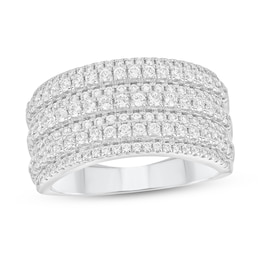 1 CT. T.W. Diamond Multi-Row Band in 10K White Gold