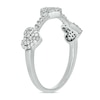 Thumbnail Image 2 of 1/3 CT. T.W. Heart-Shaped Multi-Diamond Station Three Stone Stackable Band in Sterling Silver