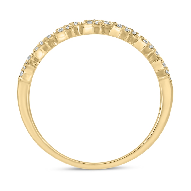 Main Image 3 of 1/4 CT. T.W. Multi-Diamond Stars Stackable Band in 10K Gold