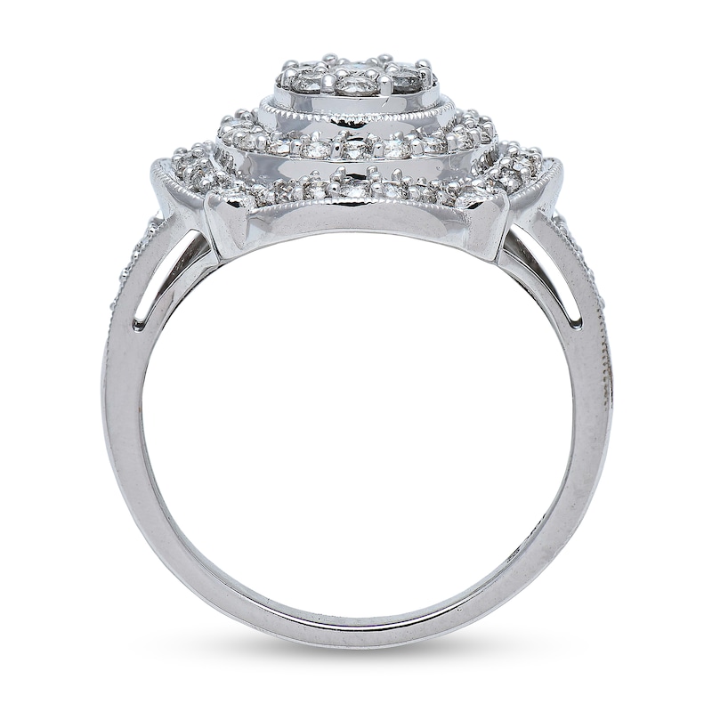 Main Image 2 of 1 CT. T.W. Multi-Diamond Framed Engagement Ring in 10K White Gold