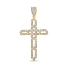 Thumbnail Image 1 of Men's 1/5 CT. T.W. Diamond Open Braid Cross Necklace Charm in 14K Gold