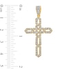 Thumbnail Image 2 of Men's 1/5 CT. T.W. Diamond Open Braid Cross Necklace Charm in 14K Gold