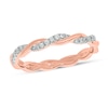 Thumbnail Image 1 of 1/6 CT. T.W. Diamond Twist Stackable Band in 10K Rose Gold