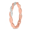 Thumbnail Image 2 of 1/6 CT. T.W. Diamond Twist Stackable Band in 10K Rose Gold