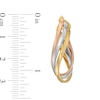 Thumbnail Image 3 of Twisting Triple Layered Oval Hoop Earrings in 14K Tri-Tone Gold