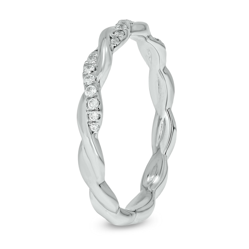 Main Image 2 of 1/6 CT. T.W. Diamond Twist Stackable Band in 10K White Gold