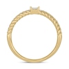 Thumbnail Image 3 of 1/6 CT. T.W. Baguette-Cut and Round Diamond Rope Edge Double Row Stackable Band in 10K Gold