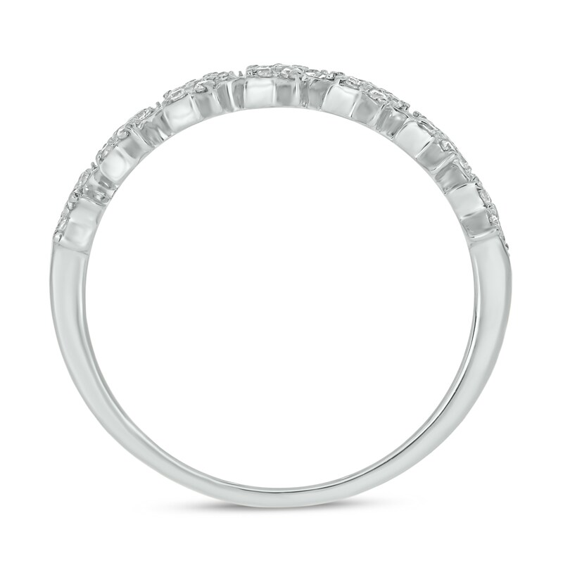 Main Image 3 of 1/4 CT. T.W. Multi-Diamond Stars Stackable Band in 10K White Gold