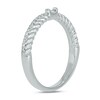 Thumbnail Image 2 of 1/6 CT. T.W. Baguette-Cut and Round Diamond Rope Edge Double Row Stackable Band in 10K White Gold