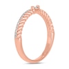 Thumbnail Image 2 of 1/6 CT. T.W. Baguette-Cut and Round Diamond Rope Edge Double Row Stackable Band in 10K Rose Gold