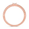 Thumbnail Image 3 of 1/6 CT. T.W. Baguette-Cut and Round Diamond Rope Edge Double Row Stackable Band in 10K Rose Gold