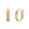 Thumbnail Image 0 of Triple Layered Hoop Earrings in 14K Tri-Tone Gold