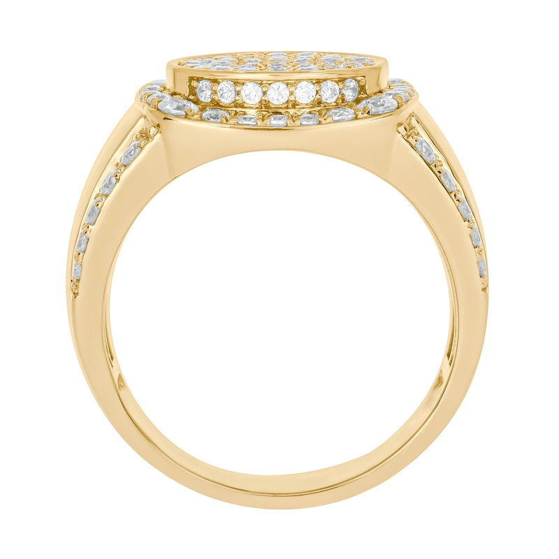 Main Image 3 of 1-1/2 CT. T.W. Multi-Diamond Cushion Frame Ring in 10K Gold