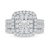 Thumbnail Image 0 of 3 CT. T.W. Multi-Diamond Square-Framed Engagement Ring in 10K White Gold