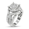 Thumbnail Image 1 of 1 CT. T.W. Multi-Diamond Framed Twist Shank Engagement Ring in 10K White Gold