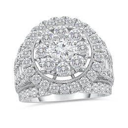 4 CT. T.W. Multi-Diamond Framed Engagement Ring in 10K White Gold