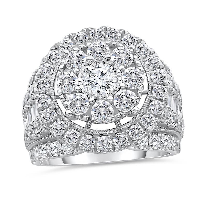 4 CT. T.W. Multi-Diamond Framed Engagement Ring in 10K White Gold