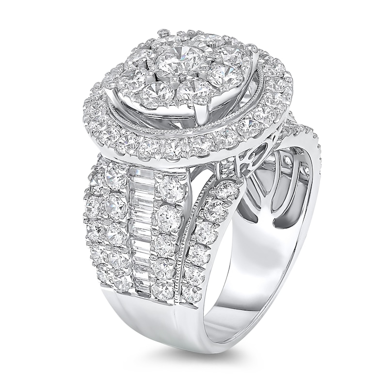 4 CT. T.W. Multi-Diamond Framed Engagement Ring in 10K White Gold