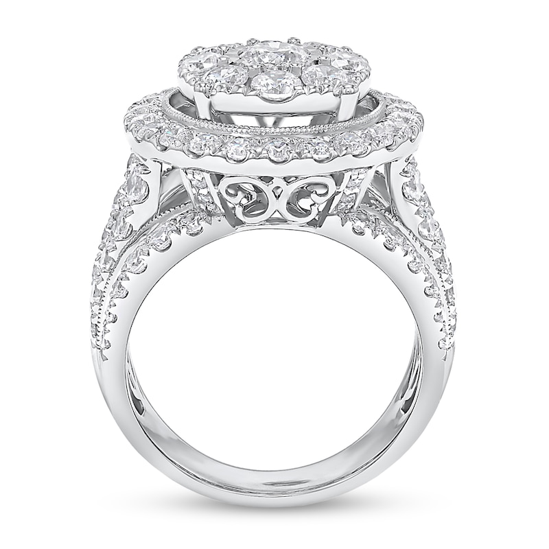 4 CT. T.W. Multi-Diamond Framed Engagement Ring in 10K White Gold