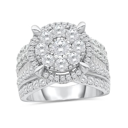 3 CT. T.W. Multi-Diamond Framed Engagement Ring in 10K White Gold