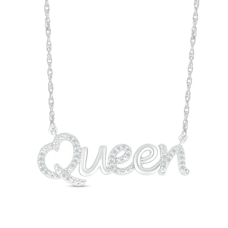 1/10 CT. T.W. Diamond "Queen" Necklace in Sterling Silver