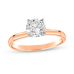 1 CT. Certified Diamond Solitaire Engagement Ring in 14K Rose Gold (J/I1)