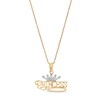 Thumbnail Image 1 of Princess and Tiara Pendant in 14K Two-Tone Gold