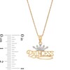 Thumbnail Image 3 of Princess and Tiara Pendant in 14K Two-Tone Gold