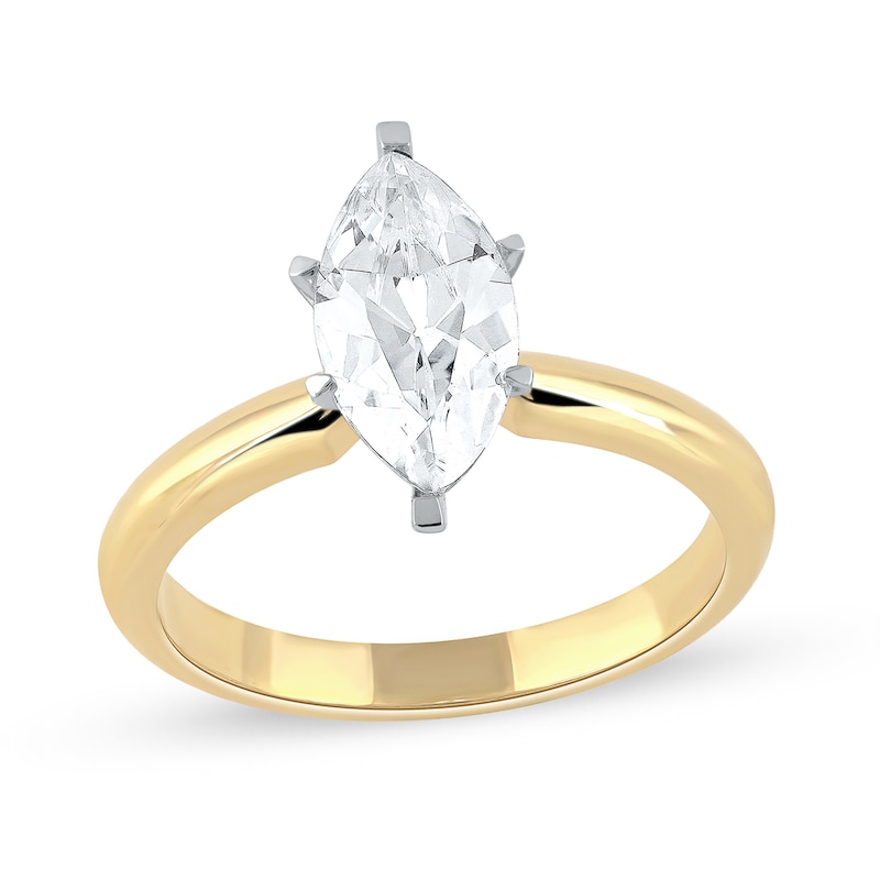 Main Image 1 of 1 CT. Certified Marquise Lab-Created Diamond Solitaire Engagement Ring in 14K Gold (F/VS2)