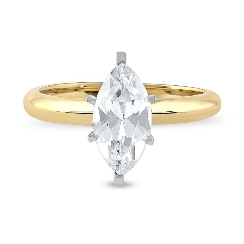 Main Image 3 of 1 CT. Certified Marquise Lab-Created Diamond Solitaire Engagement Ring in 14K Gold (F/VS2)