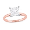 Thumbnail Image 1 of 1-1/2 CT. Certified Princess-Cut Lab-Created Diamond Solitaire Engagement Ring in 14K Rose Gold (F/VS2)