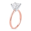 Thumbnail Image 2 of 1-1/2 CT. Certified Princess-Cut Lab-Created Diamond Solitaire Engagement Ring in 14K Rose Gold (F/VS2)