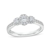 Thumbnail Image 1 of 1/2 CT. T.W. Diamond Past Present Future® Oval Framed Engagement Ring in 14K White Gold