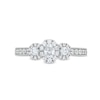 Thumbnail Image 4 of 1/2 CT. T.W. Diamond Past Present Future® Oval Framed Engagement Ring in 14K White Gold