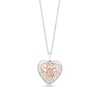 Thumbnail Image 1 of Enchanted Disney Belle 1/5 CT. T.W. Diamond Rose Heart Frame Pendant in Sterling Silver and 10K Rose Gold - 19&quot;