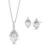 Thumbnail Image 3 of Enchanted Disney Majestic Princess White Topaz and Diamond Crown Pendant and Stud Earrings Set in Sterling Silver - 19”