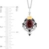 Thumbnail Image 3 of Enchanted Disney Villains Evil Queen Oval Garnet and 1/6 CT. T.W. Diamond Pendant in Sterling Silver and 10K Gold