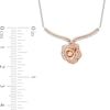 Thumbnail Image 3 of Enchanted Disney Belle 1/4 CT. T.W. Diamond Rose Chevron Necklace in Sterling Silver and 10K Rose Gold