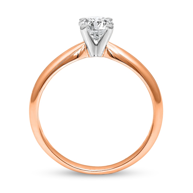 Main Image 2 of 1/3 CT. Diamond Solitaire Engagement Ring in 14K Rose Gold (J/I2) - Size 7