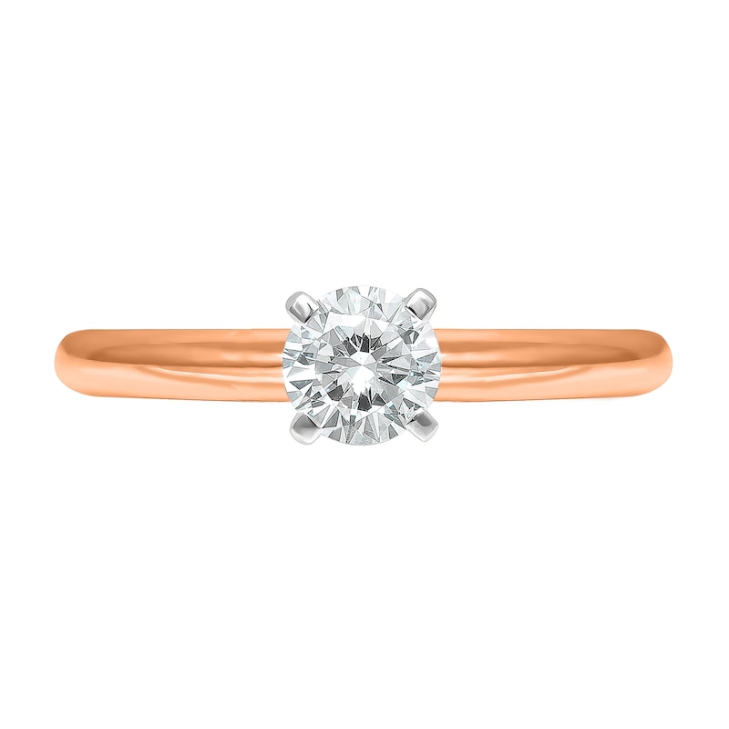 Main Image 3 of 1/3 CT. Diamond Solitaire Engagement Ring in 14K Rose Gold (J/I2) - Size 7