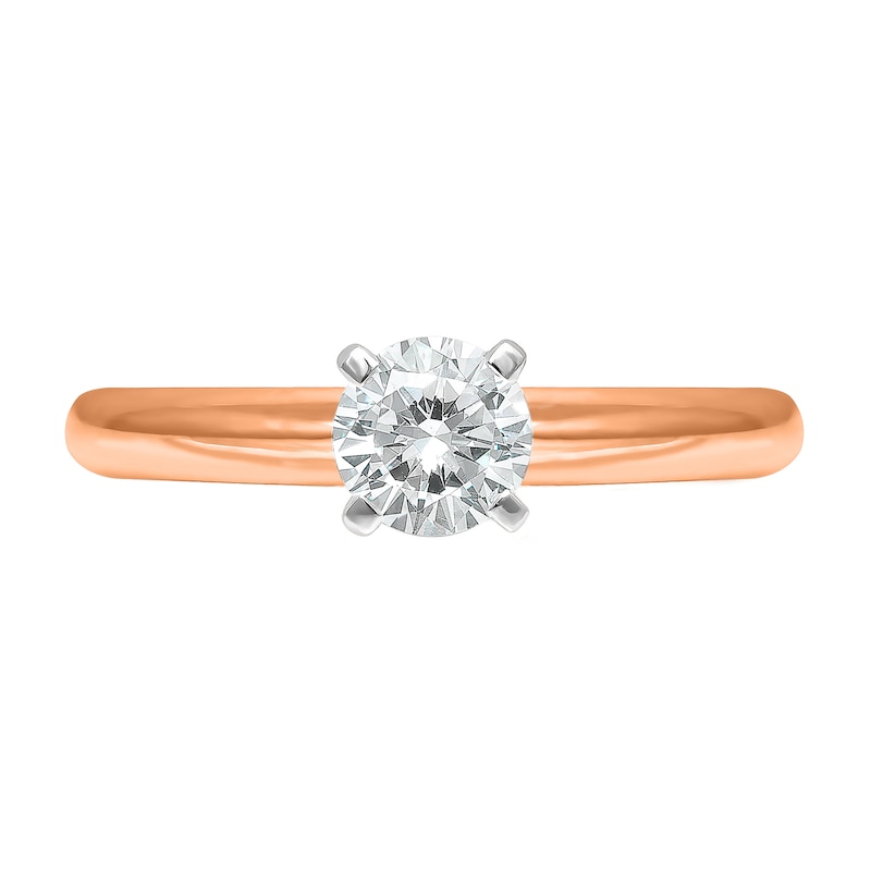 Main Image 3 of 1/2 CT. Diamond Solitaire Engagement Ring in 14K Rose Gold (J/I2) - Size 7