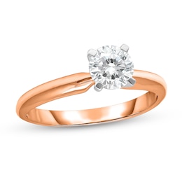 3/4 CT. Diamond Solitaire Engagement Ring in 14K Rose Gold (J/I2) - Size 7