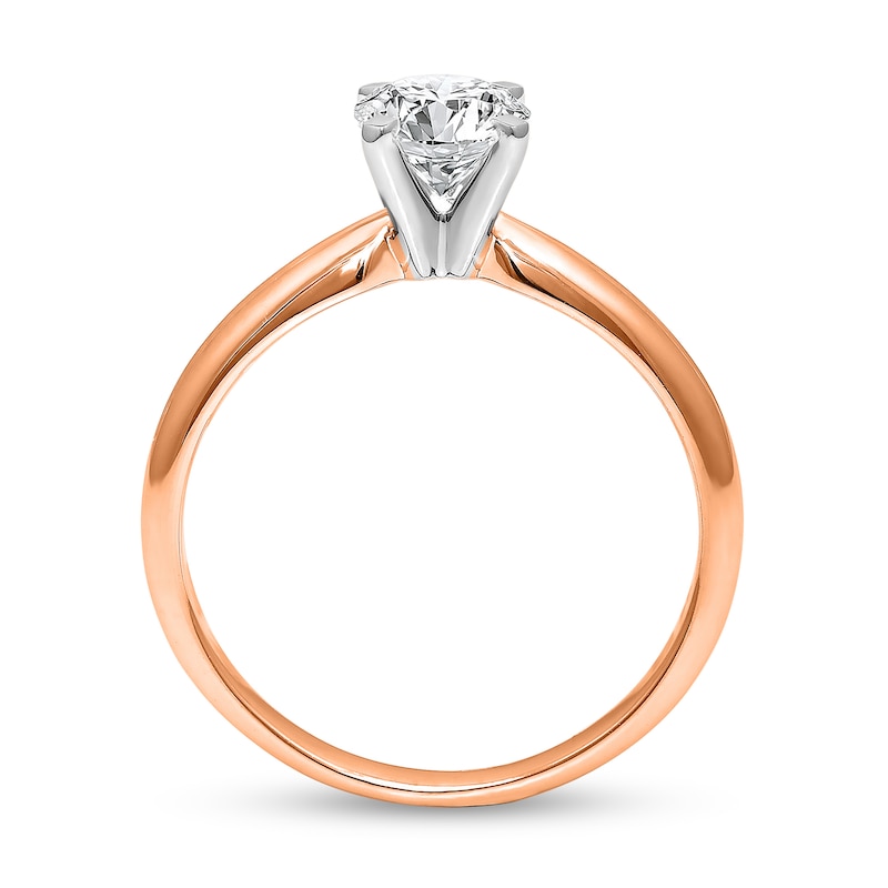 Main Image 2 of 3/4 CT. Diamond Solitaire Engagement Ring in 14K Rose Gold (J/I2) - Size 7